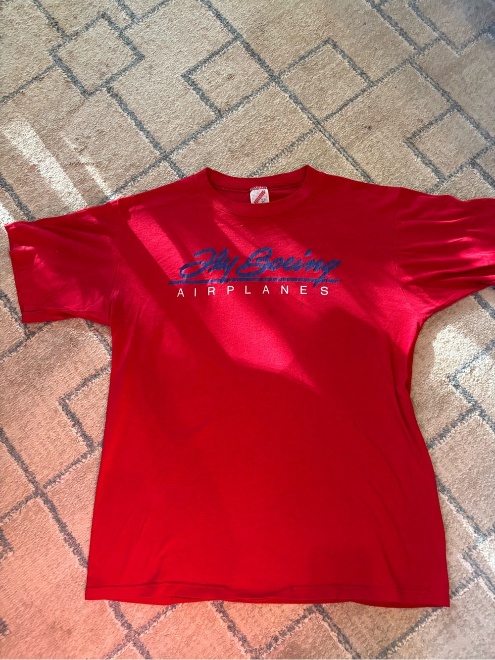 Vintage Boeing Airplanes Red Graphic Tee